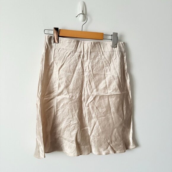 Aritzia Babaton Slip Mini Skirt Nude Blush Champagne Size 8 - Picture 6 of 8